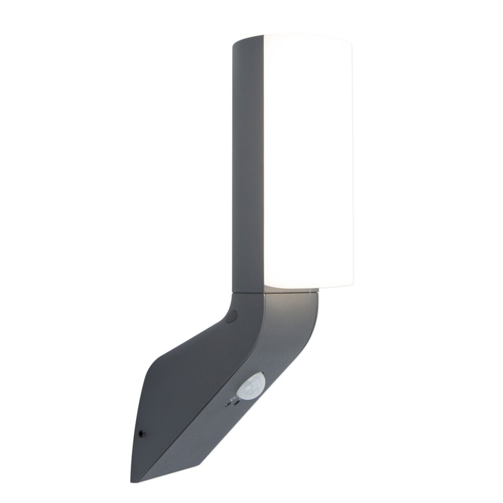 Applique murale d'extérieur Lutec BATI LED Anthracite, 1 lumière, Détecteur de mouvement main product photo