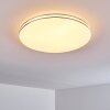 Plafonnier Genthin LED Blanc, 1 lumière, Télécommandes