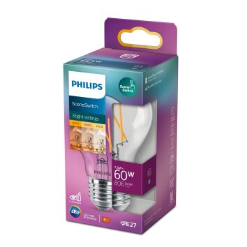 Philips LED E27 1,6 Watt 3 Watt 7,5 Watt 2200 - 2700 Kelvin 150 - 806 Lumen
