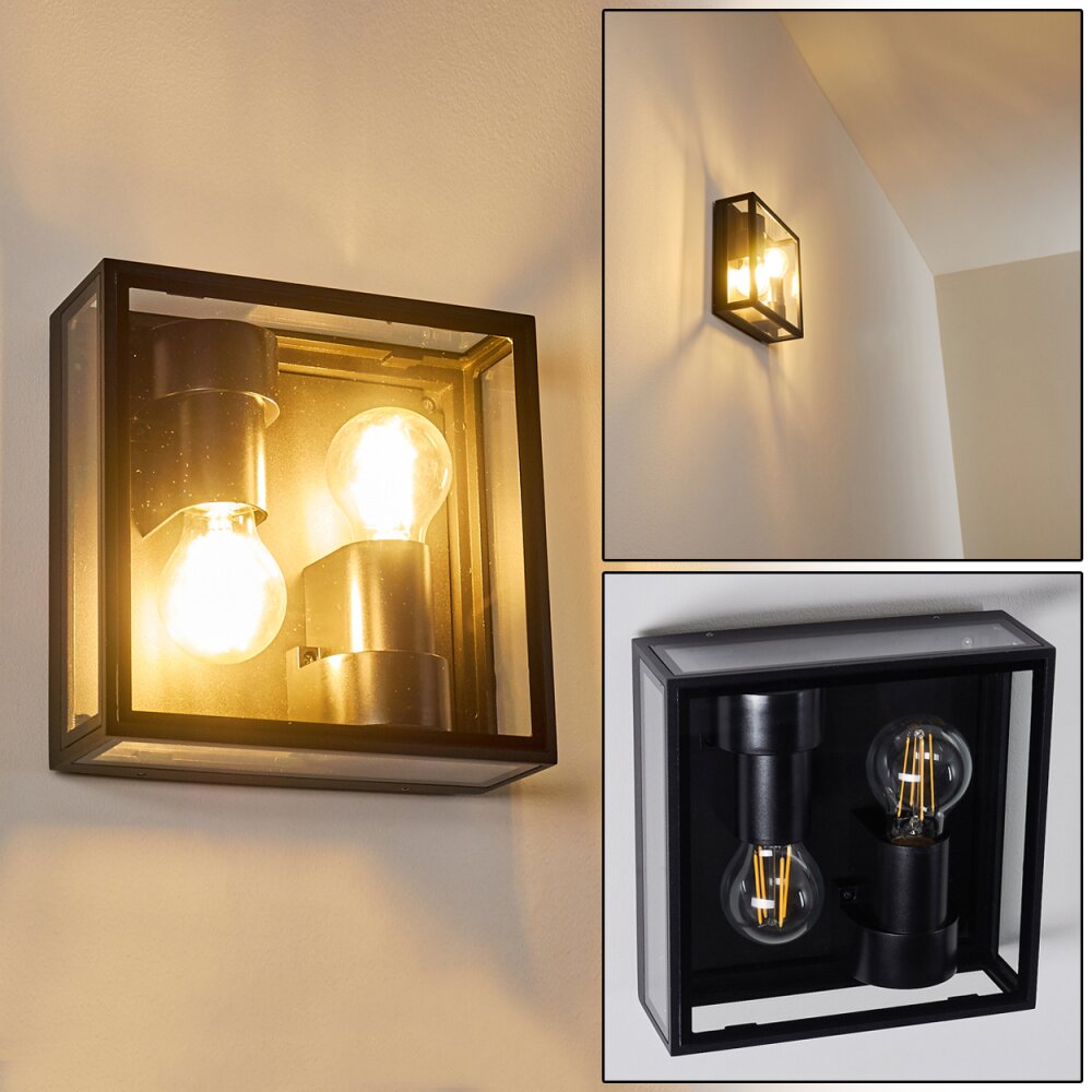 Applique murale d'extérieur Minakata Noir, 2 lumières main product photo