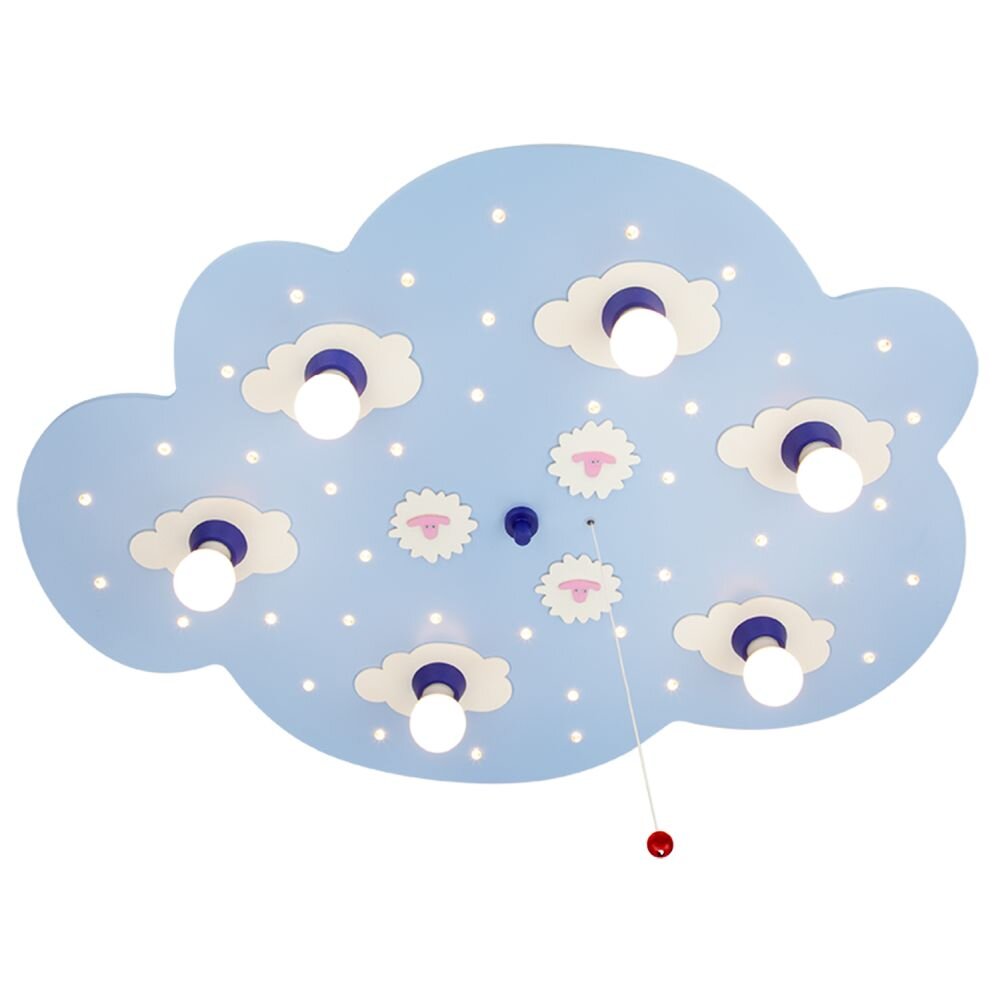 Applique murale Elobra SCHÄFCHENWOLKE Bleu, 6 lumières main product photo