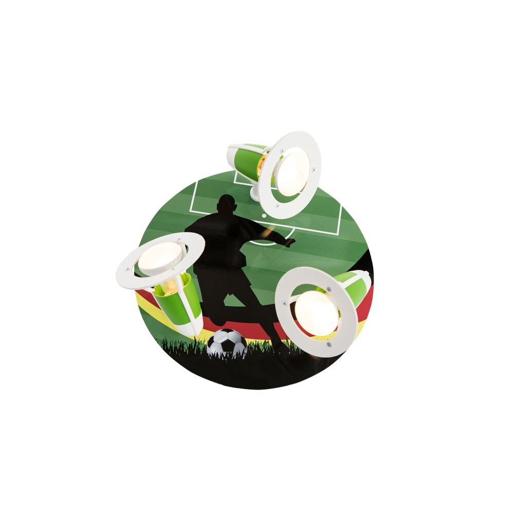 Plafonnier rond Elobra FUSSBALLER Vert, 3 lumières main product photo