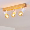 Plafonnier Barbengo Brun, Bois clair, Blanc, 3 lumières