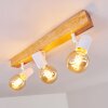 Plafonnier Barbengo Brun, Bois clair, Blanc, 3 lumières