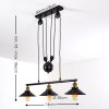 Suspension Gudem Noir doré, 3 lumières