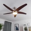 Ventilateur de plafond Imon Bois foncé, Nickel mat, 1 lumière, Télécommandes