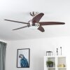 Ventilateur de plafond Imon Bois foncé, Nickel mat, 1 lumière, Télécommandes