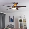 Ventilateur de plafond Imon Bois foncé, Nickel mat, 1 lumière, Télécommandes