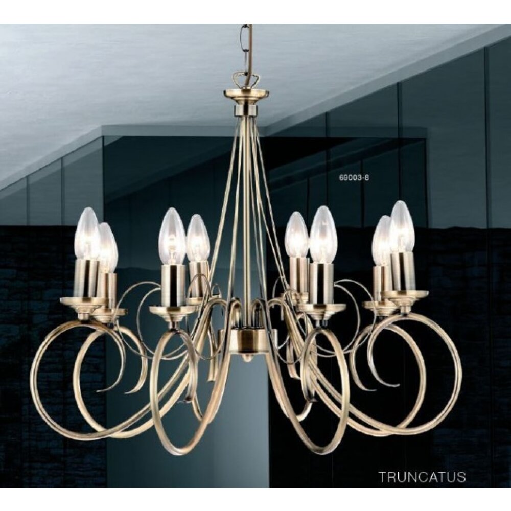 Suspension Globo TRUNCATUS Vieux laiton, 8 lumières main product photo
