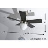Ventilateur Globo MARVA Acier inoxydable, Gris, Nickel mat, Blanc, 1 lumière