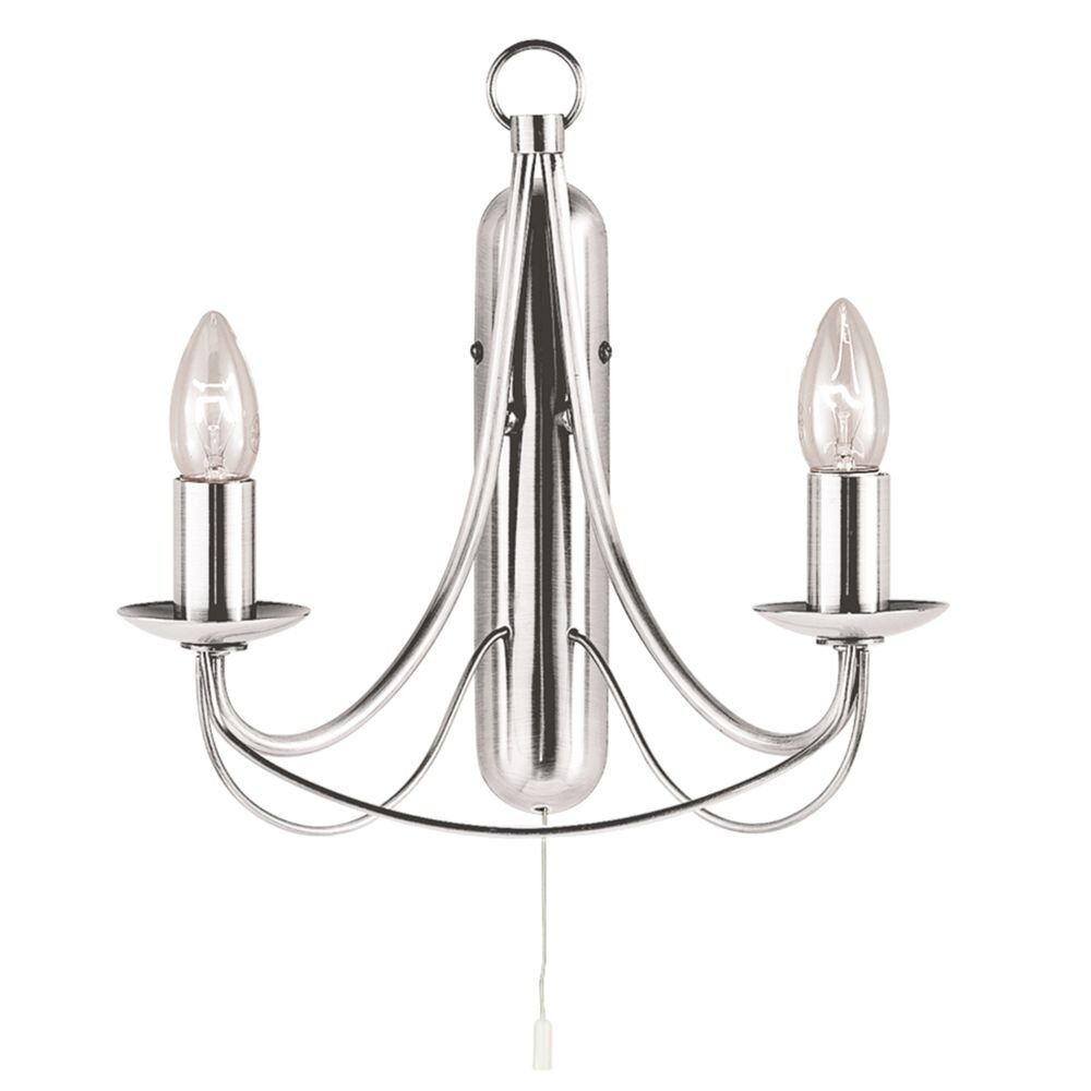 Applique murale Searchlight MAYPOLE Argenté, 2 lumières main product photo