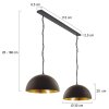 Suspension Steinhauer Semicirkel Noir, 2 lumières