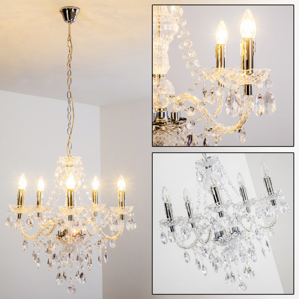 Lustre à 5 lampes Transparent, 5 lumières main product photo