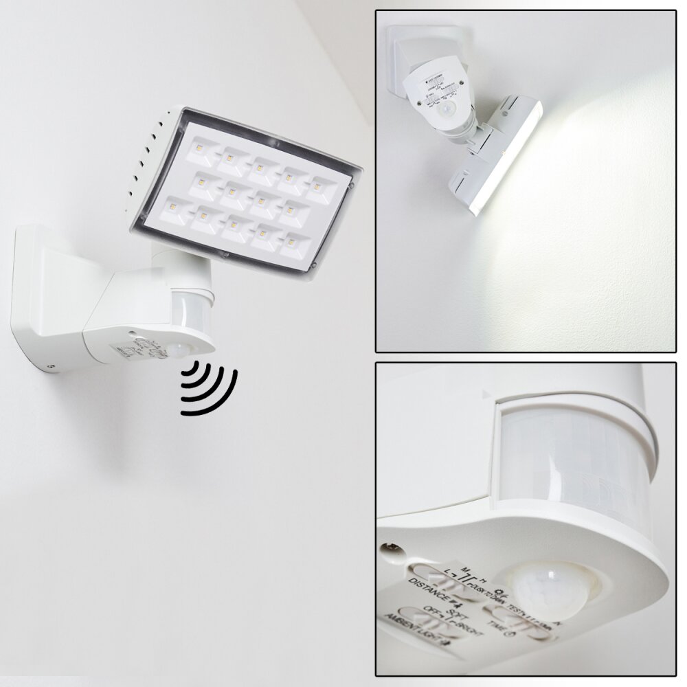 Applique murale d'extérieur Loit LED Blanc, 1 lumière, Détecteur de mouvement main product photo
