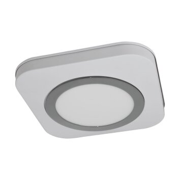 Plafonnier Eglo OLMOS LED Chrome, Blanc, 1 lumière
