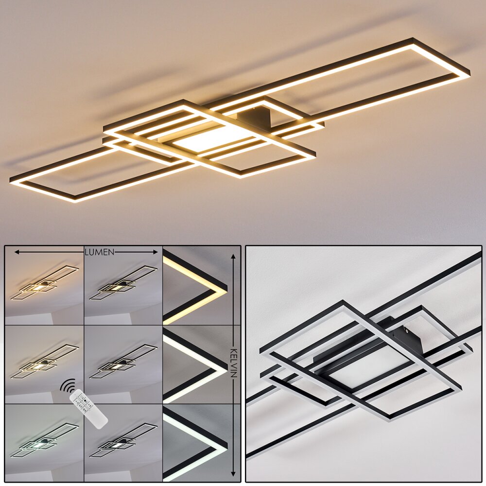 Plafonnier Alsterbro LED Noir, 1 lumière, Télécommandes main product photo