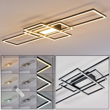 Plafonnier Alsterbro LED Noir, 1 lumière, Télécommandes