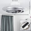 Ventilateur de plafond Tamworth LED Argenté, Transparent, 1 lumière, Télécommandes