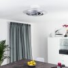 Ventilateur de plafond Tamworth LED Argenté, Transparent, 1 lumière, Télécommandes