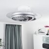 Ventilateur de plafond Tamworth LED Argenté, Transparent, 1 lumière, Télécommandes