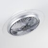 Ventilateur de plafond Tamworth LED Argenté, Transparent, 1 lumière, Télécommandes