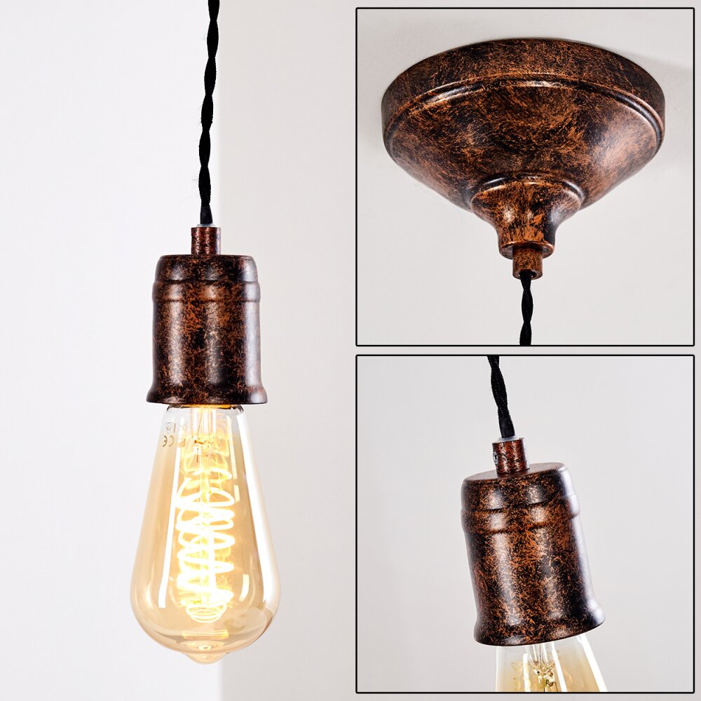 Suspension Vintage Lemone Brun, 1 lumière main product photo