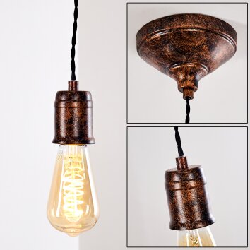 Suspension Vintage Lemone Brun, 1 lumière