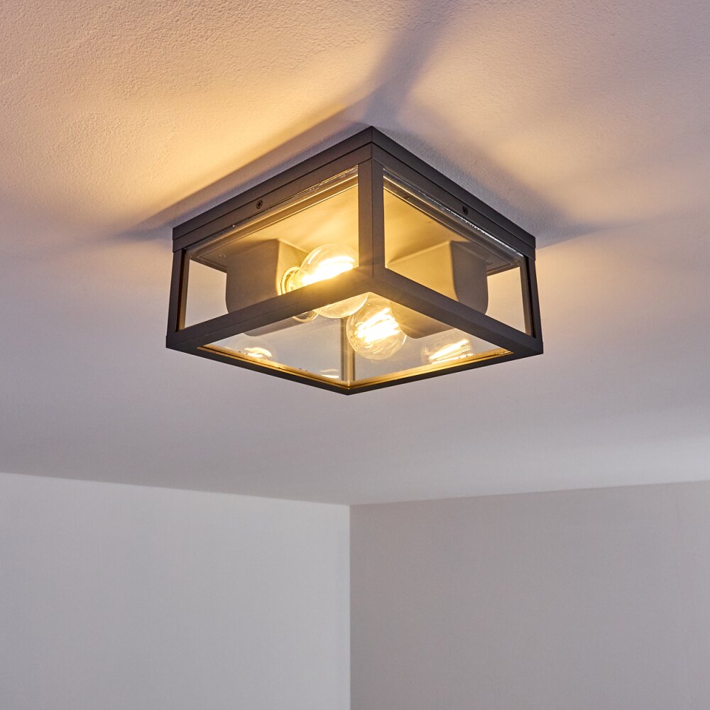Plafonnier Extérieur Rábalux – Moderne, Couleur Anthracite, E27, Métal Et Plastique
