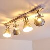 Plafonnier Berkeley Bois clair, Zingué, 4 lumières