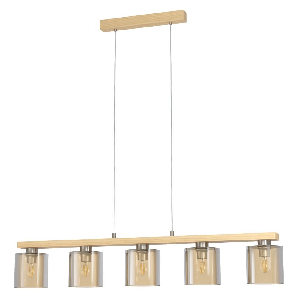 Suspension EGLO CASTRALVO Brun, Nickel mat, 5 lumières main product photo