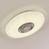 Plafonnier Haderup LED Chrome, Blanc, 1 lumière, Télécommandes, Changeur de couleurs