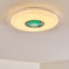 Plafonnier Haderup LED Chrome, Blanc, 1 lumière, Télécommandes, Changeur de couleurs
