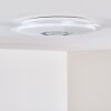 Plafonnier Haderup LED Chrome, Blanc, 1 lumière, Télécommandes, Changeur de couleurs