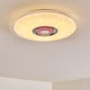 Plafonnier Haderup LED Chrome, Blanc, 1 lumière, Télécommandes, Changeur de couleurs