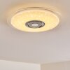 Plafonnier Haderup LED Chrome, Blanc, 1 lumière, Télécommandes, Changeur de couleurs
