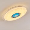 Plafonnier Haderup LED Chrome, Blanc, 1 lumière, Télécommandes, Changeur de couleurs