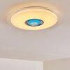 Plafonnier Haderup LED Chrome, Blanc, 1 lumière, Télécommandes, Changeur de couleurs