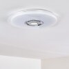 Plafonnier Haderup LED Chrome, Blanc, 1 lumière, Télécommandes, Changeur de couleurs