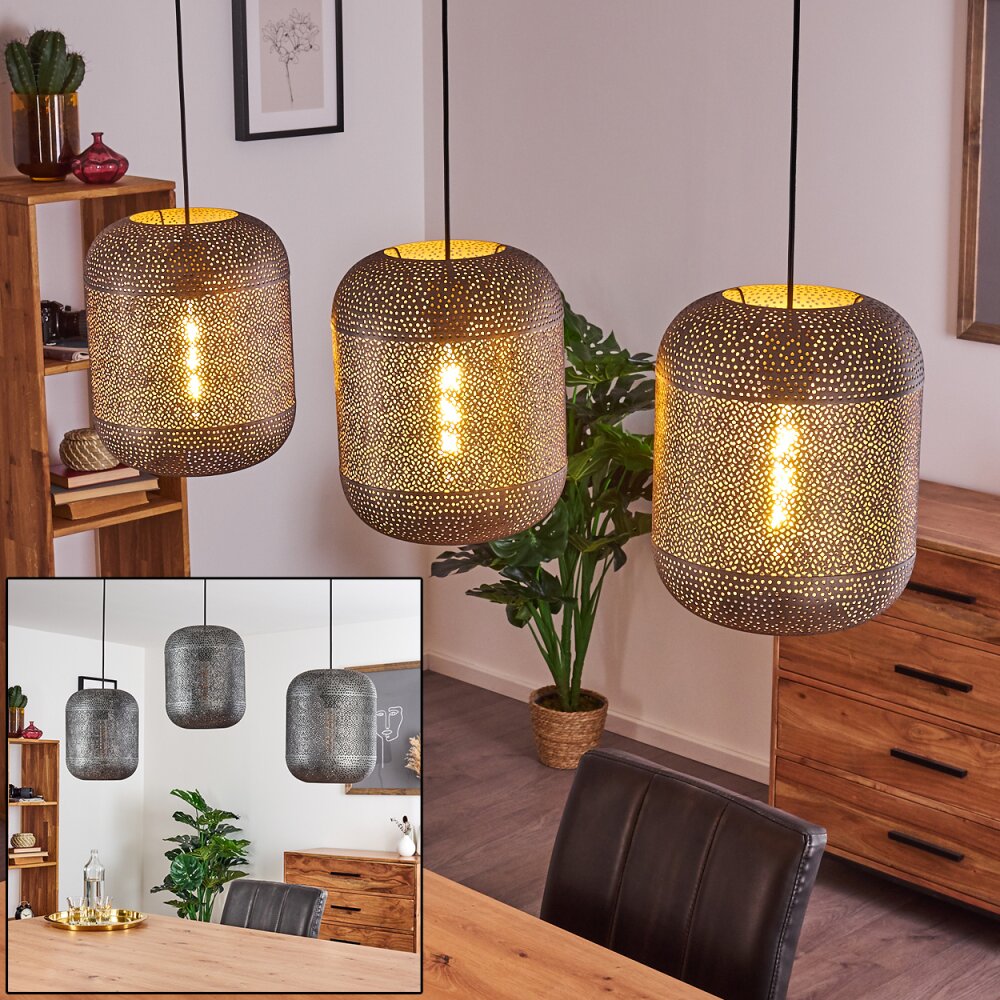 Suspension Chidu Gris, 3 lumières main product photo