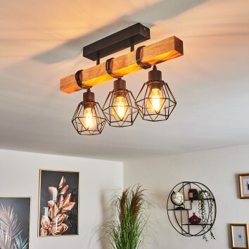 Plafonnier Barbengo Noir, 3 lumières