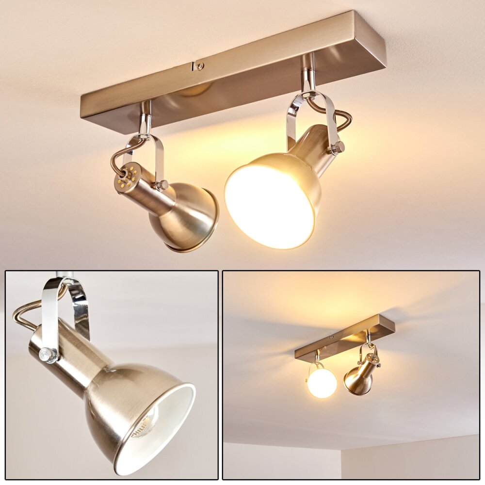 Plafonnier Danikon Nickel mat, 2 lumières main product photo