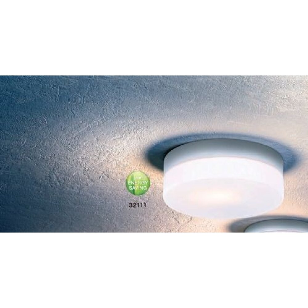 Plafonnier Globo VRANOS Acier inoxydable, Argenté, Blanc, 1 lumière main product photo