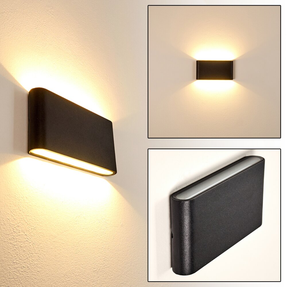 Applique murale d'extérieur Marsh LED Noir, 2 lumières main product photo