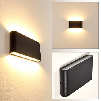 Applique murale d'extérieur Marsh LED Noir, 2 lumières