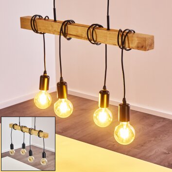 Suspension Barbengo Noir, 4 lumières