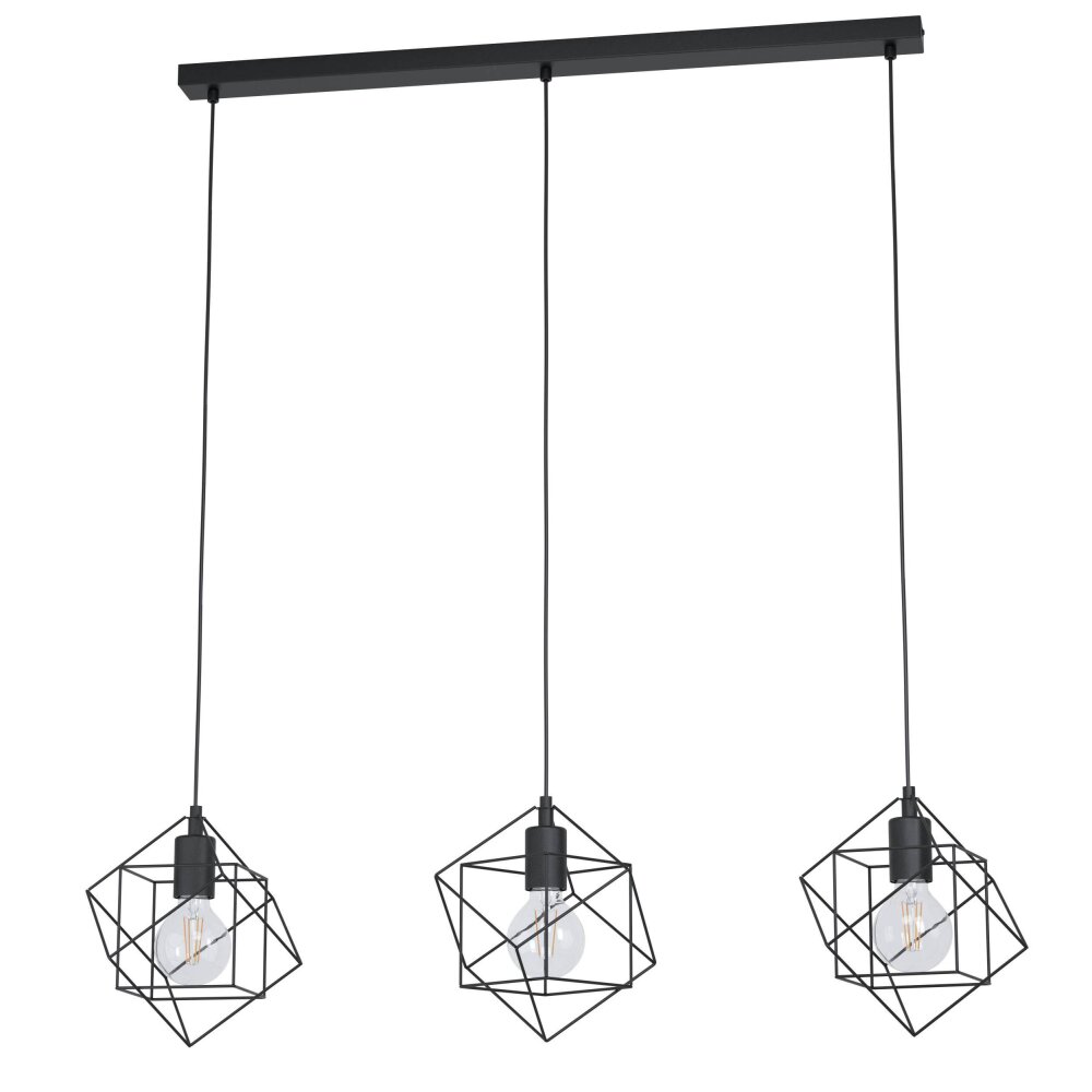 Suspension Eglo STRAITON Noir, 3 lumières main product photo