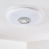 Plafonnier Haderup LED Chrome, Blanc, 1 lumière, Télécommandes