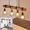 Suspension Barbengo Bois clair, Noir, 4 lumières
