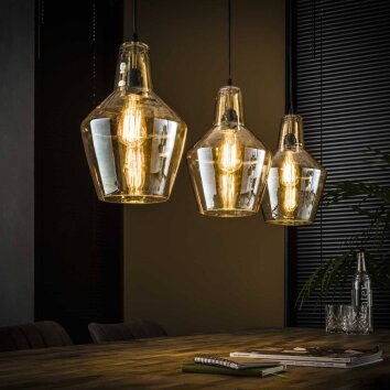 Suspension WAALSORDEN Transparent, 3 lumières