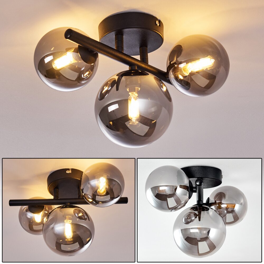 Plafonnier Chariton Noir, 3 lumières main product photo